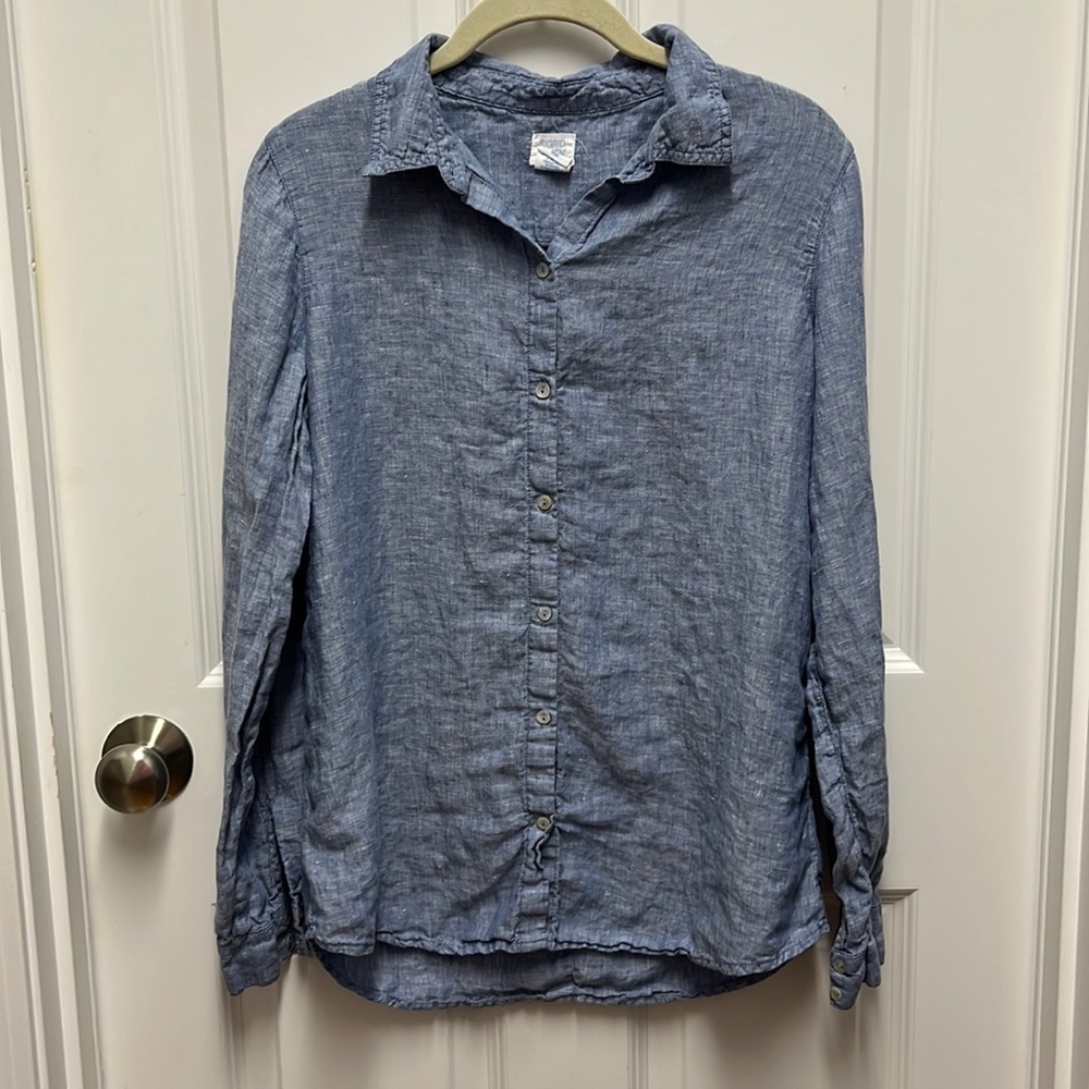 Sigrid Olsen Chambray‎ Linen Button-down Medium